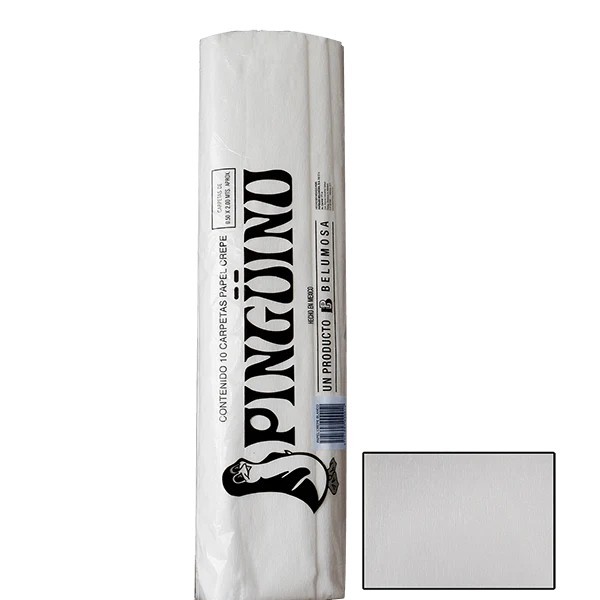 PAPEL CREPE PINGUINO BLANCO E.10 C.250 01